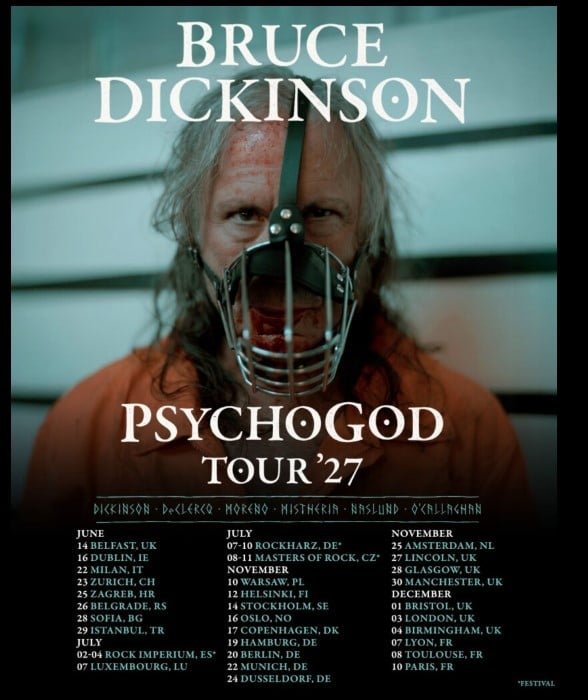 Heavy Metal Efsanesi Bruce Dickinson "PsychoGod Tour" Kapsamında İstanbul'da Konser Verecek